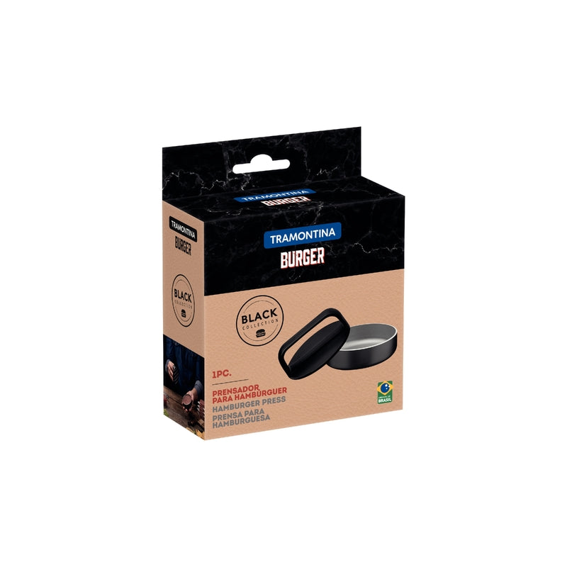 Churrasco Black Burger Hamburger Press in Black Polyprolylene with Aluminum Base