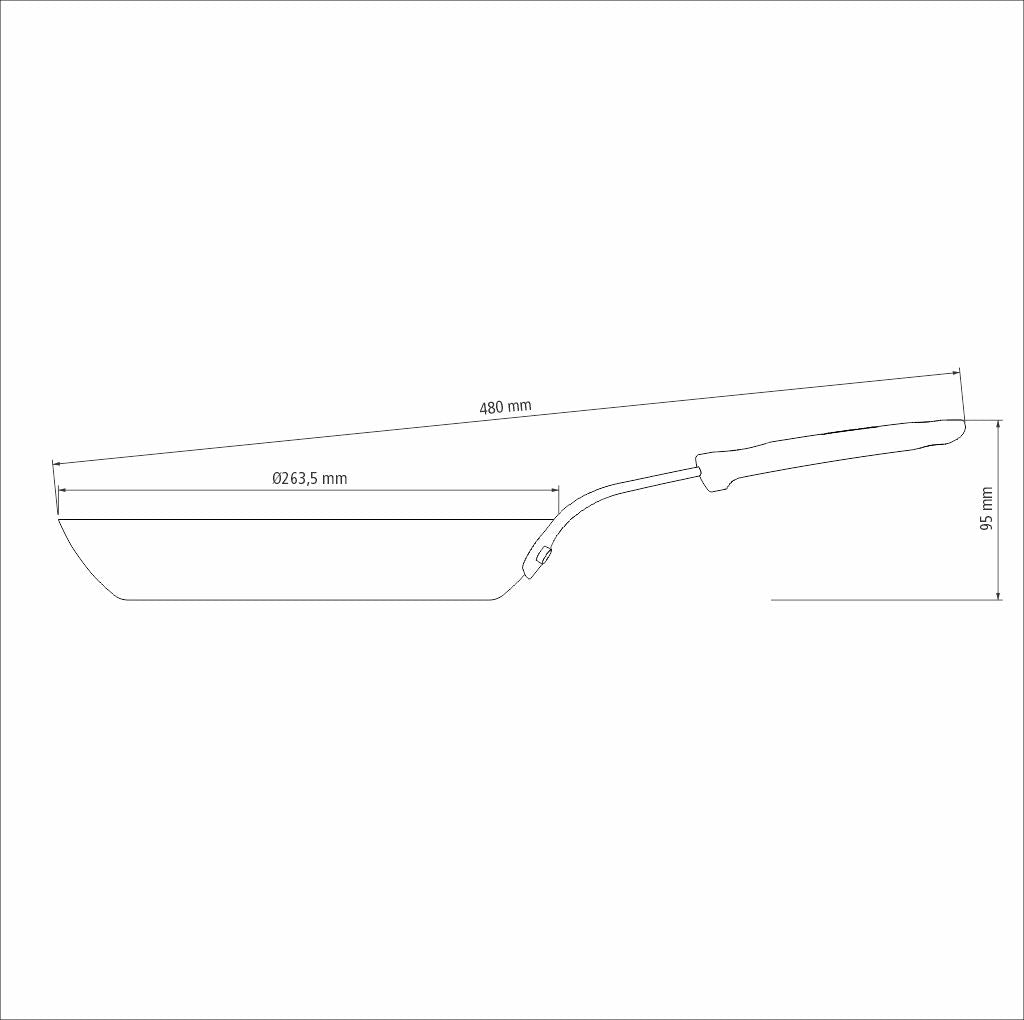 Professional Iron Frying Pan, 26cm, 1.7L