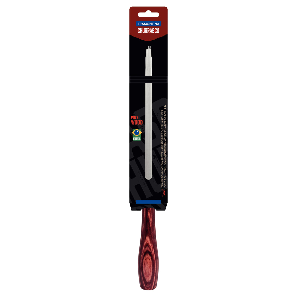 Churrasco Polywood Honing Steel With Red Handle, 8"