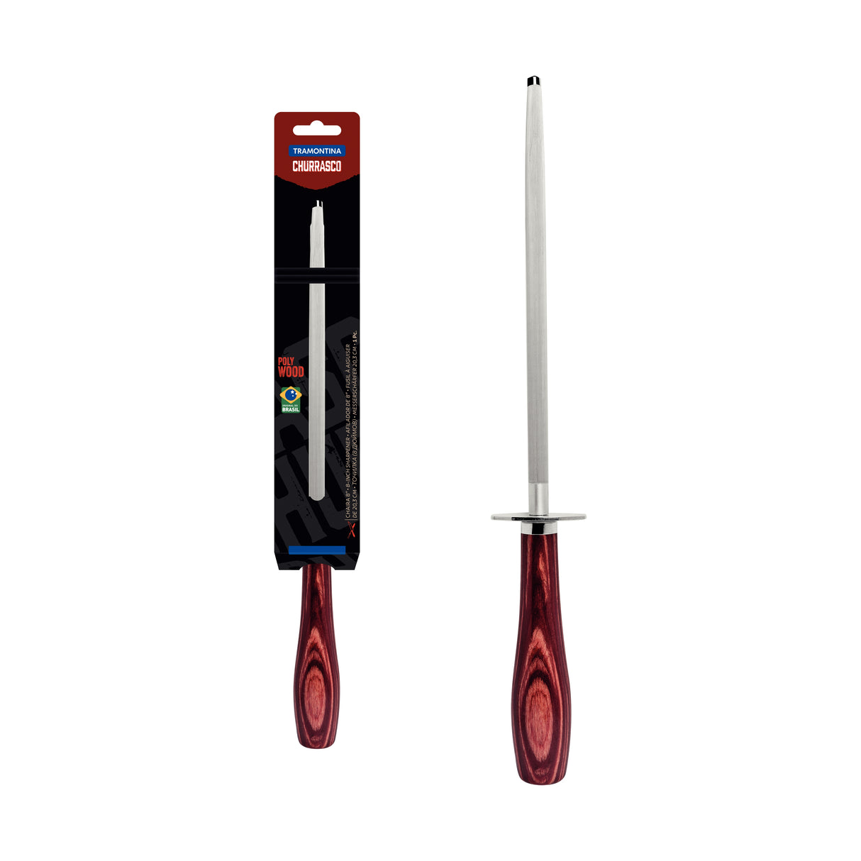 Churrasco Polywood Honing Steel With Red Handle, 8"