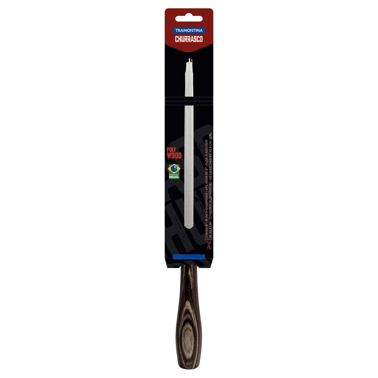 Churrasco Polywood Honing Steel With Brown Handle, 8"