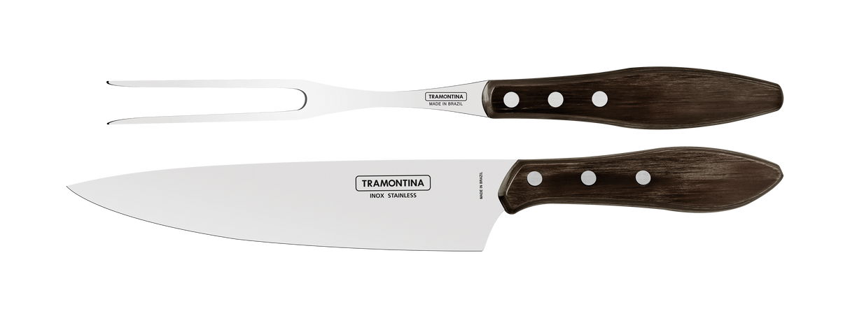 Churrasco Polywood 2-Piece BBQ Set, Brown