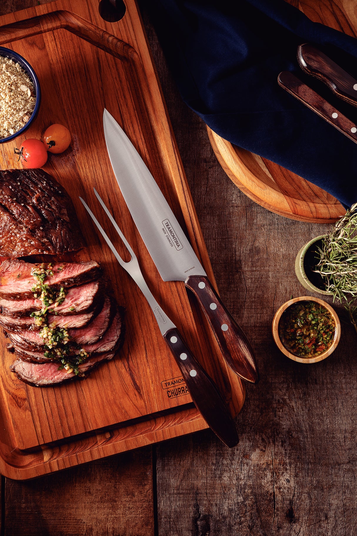 Churrasco Polywood 2-Piece BBQ Set, Brown