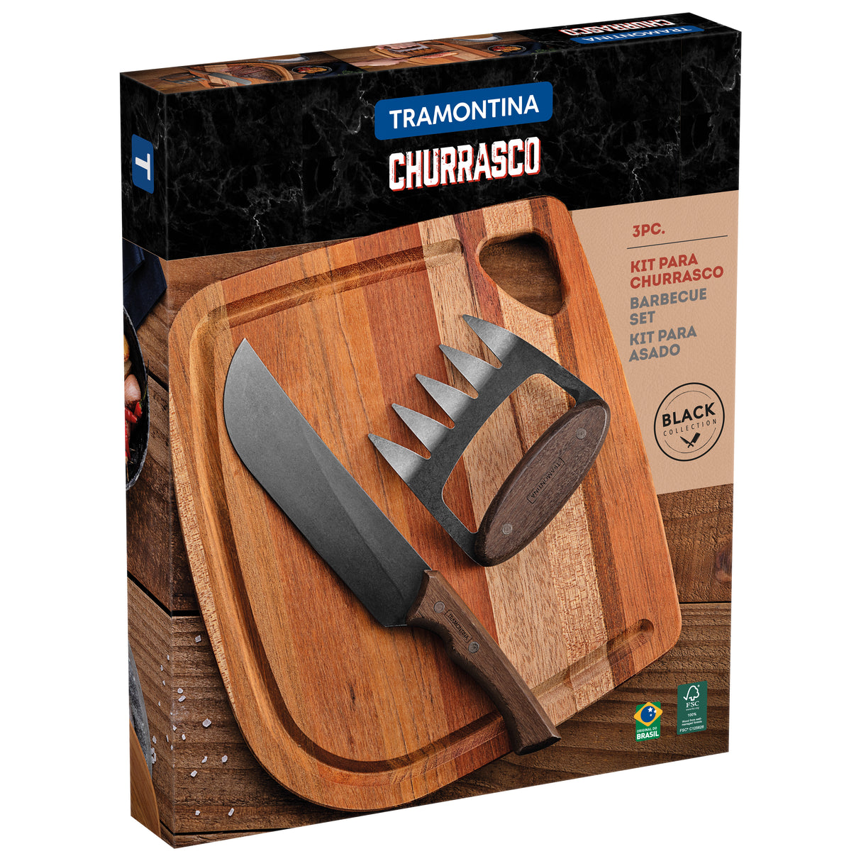 Churrasco Black 3-Piece BBQ Set