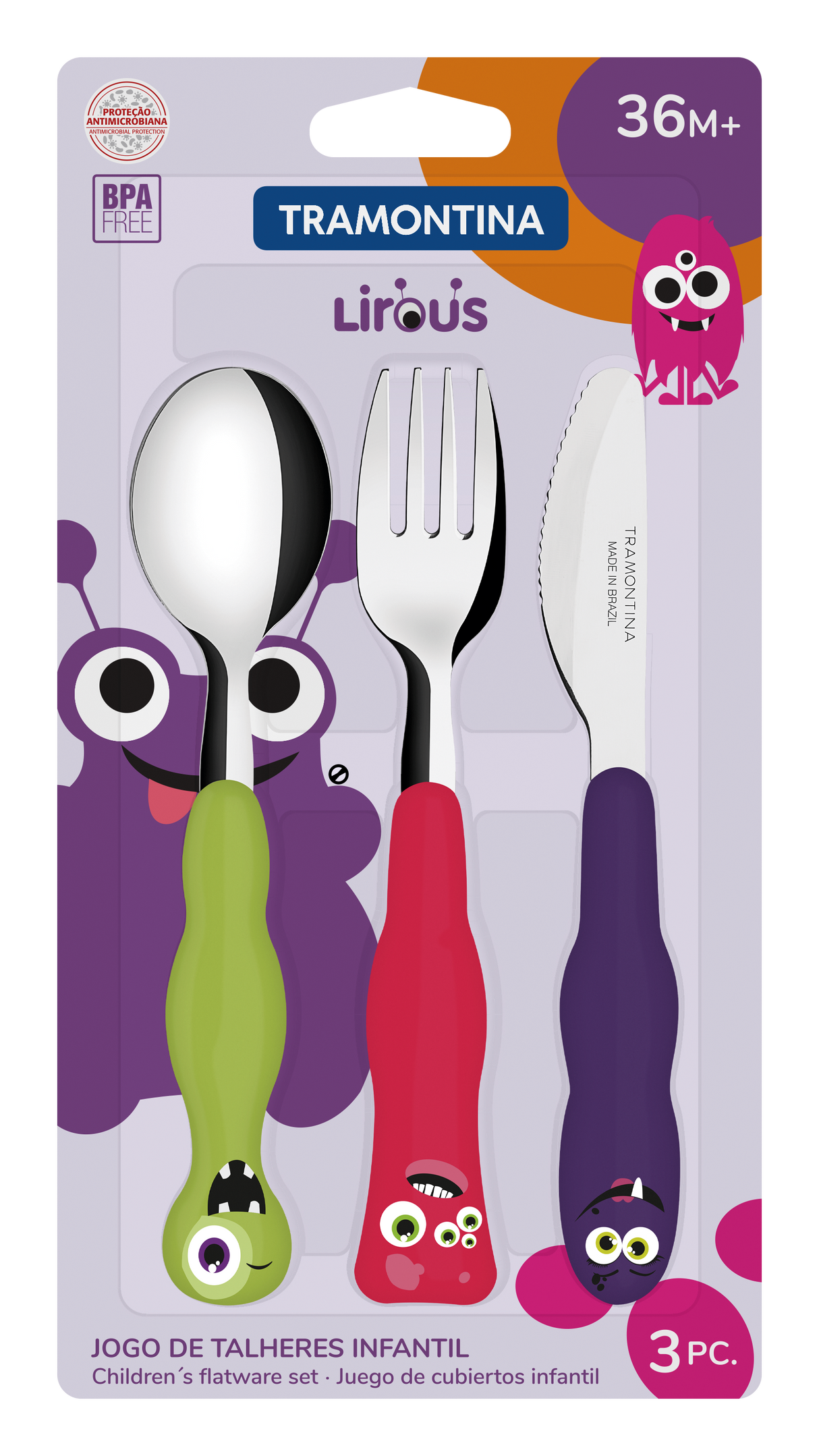 Lirous 3-Piece Colorful Children's Flatware Set