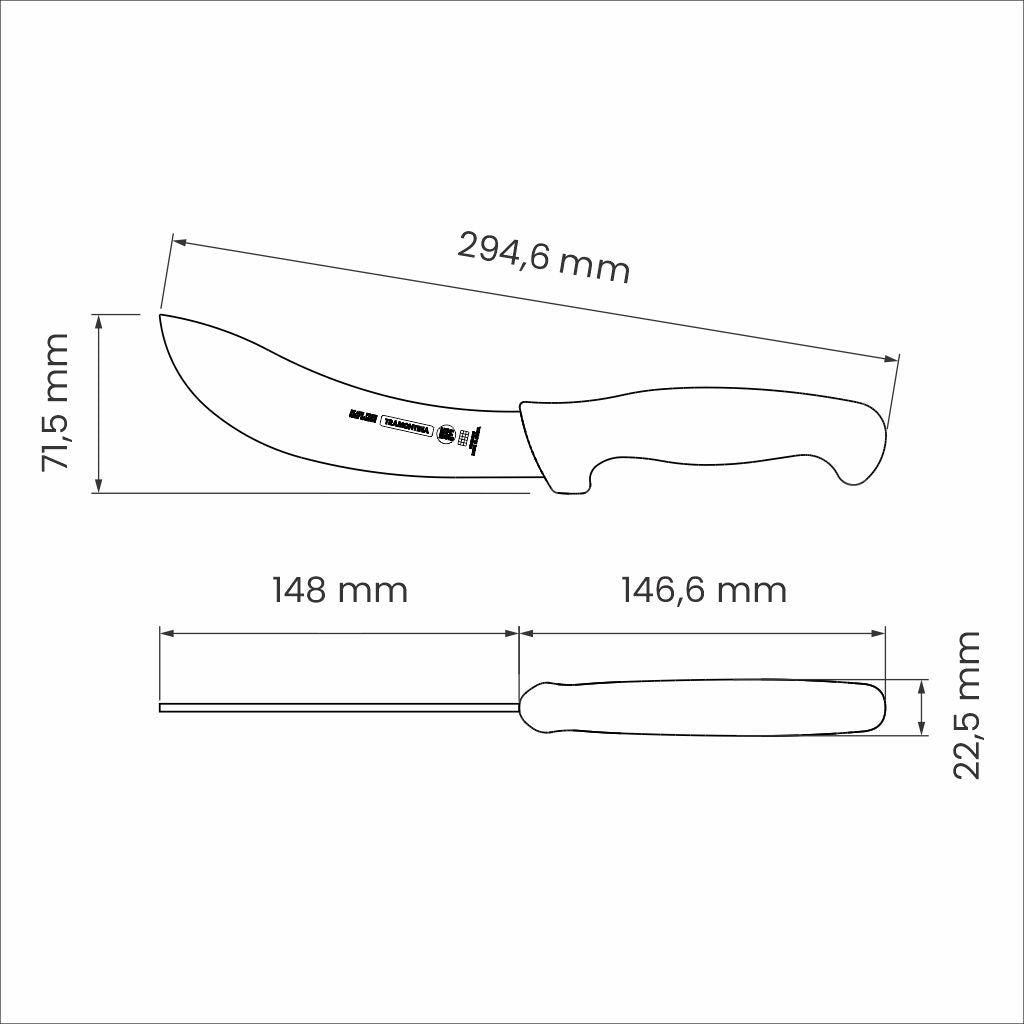 Professional Curved Skinning Bloodshed Knife, 6"