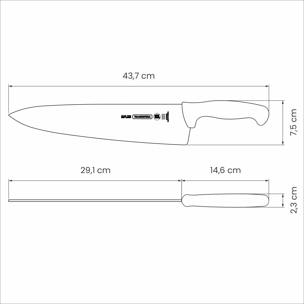 Professional Master Black Cooks Knife, 12"