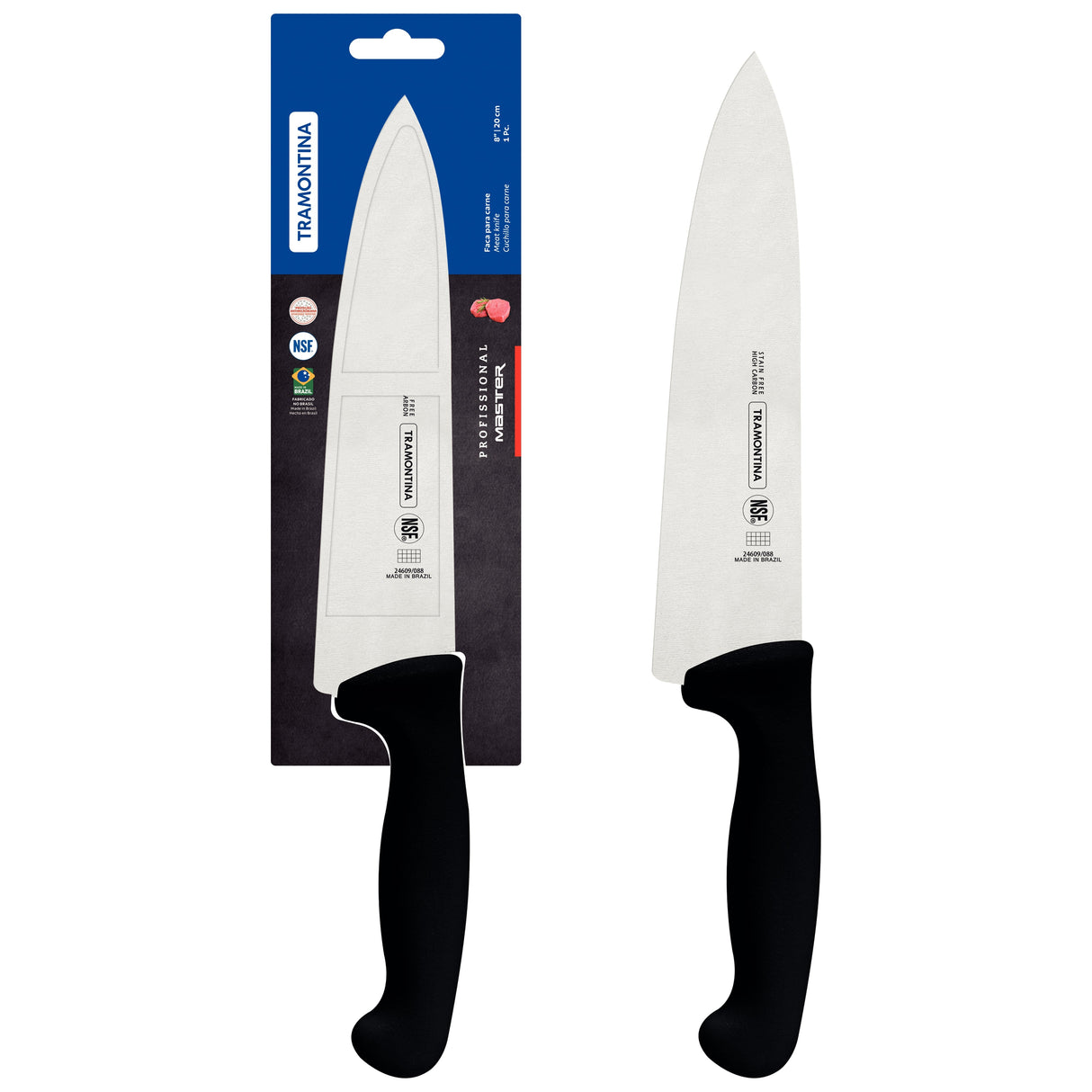 Professional Master Black Cooks Knife, 8"