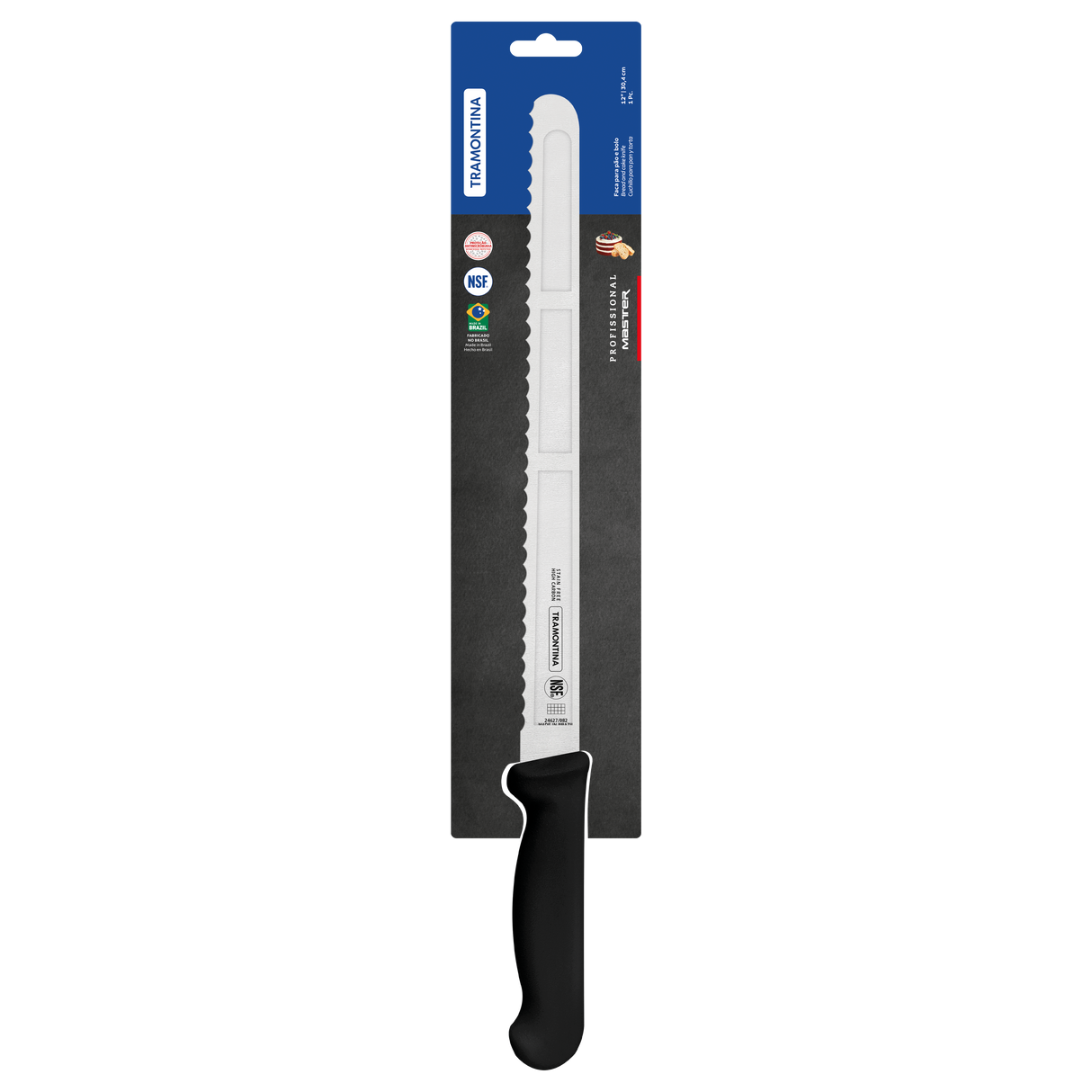 Professional Master Black Bread Knife, 12"