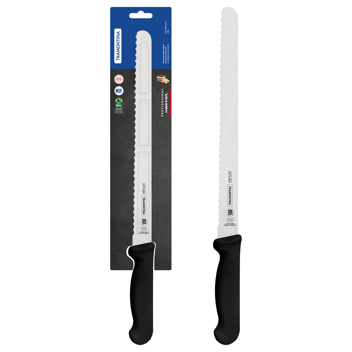 Professional Master Black Bread Knife, 12"