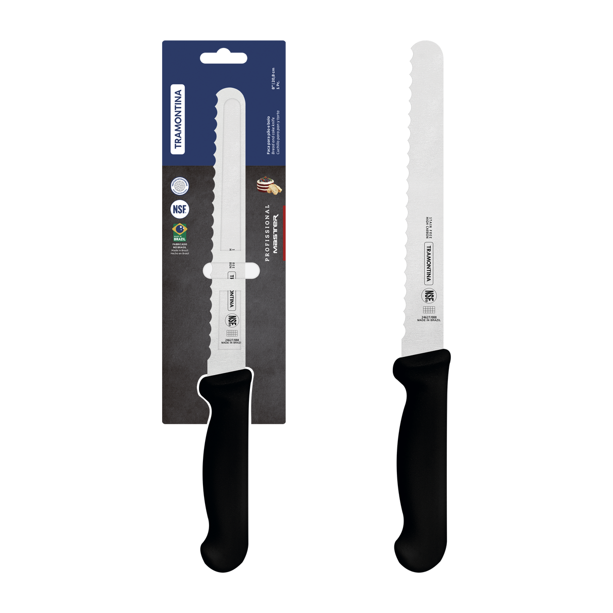 Professional Master Black Bread Knife, 8"