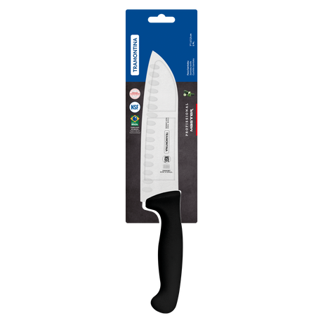 Professional Master Black Santoku Knife, 7"