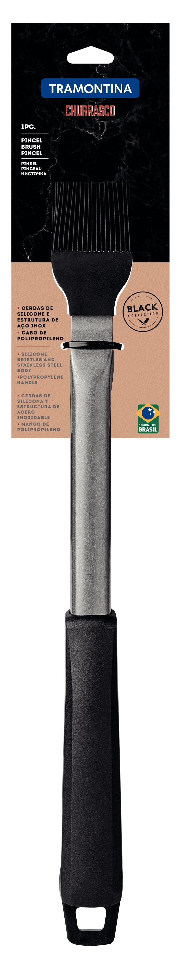 Churrasco Black Brush with Silicone Bristles