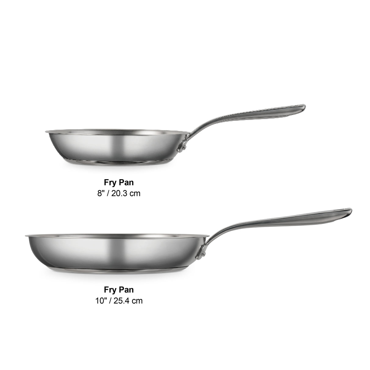 Tempo 2-Piece Stainless Steel Frying Pan Set, 20cm and 25cm