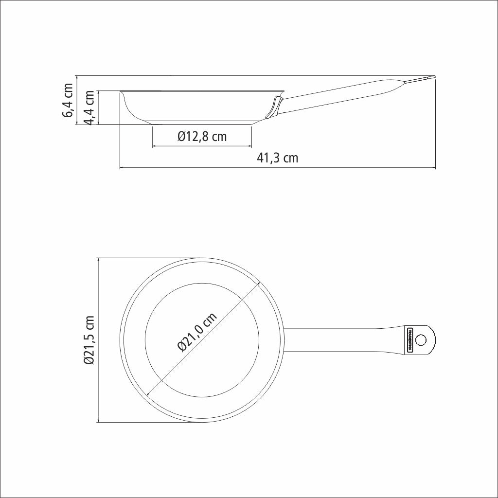 Professional Tri-Ply Base Shallow Frying Pan, 20cm, 1.1L
