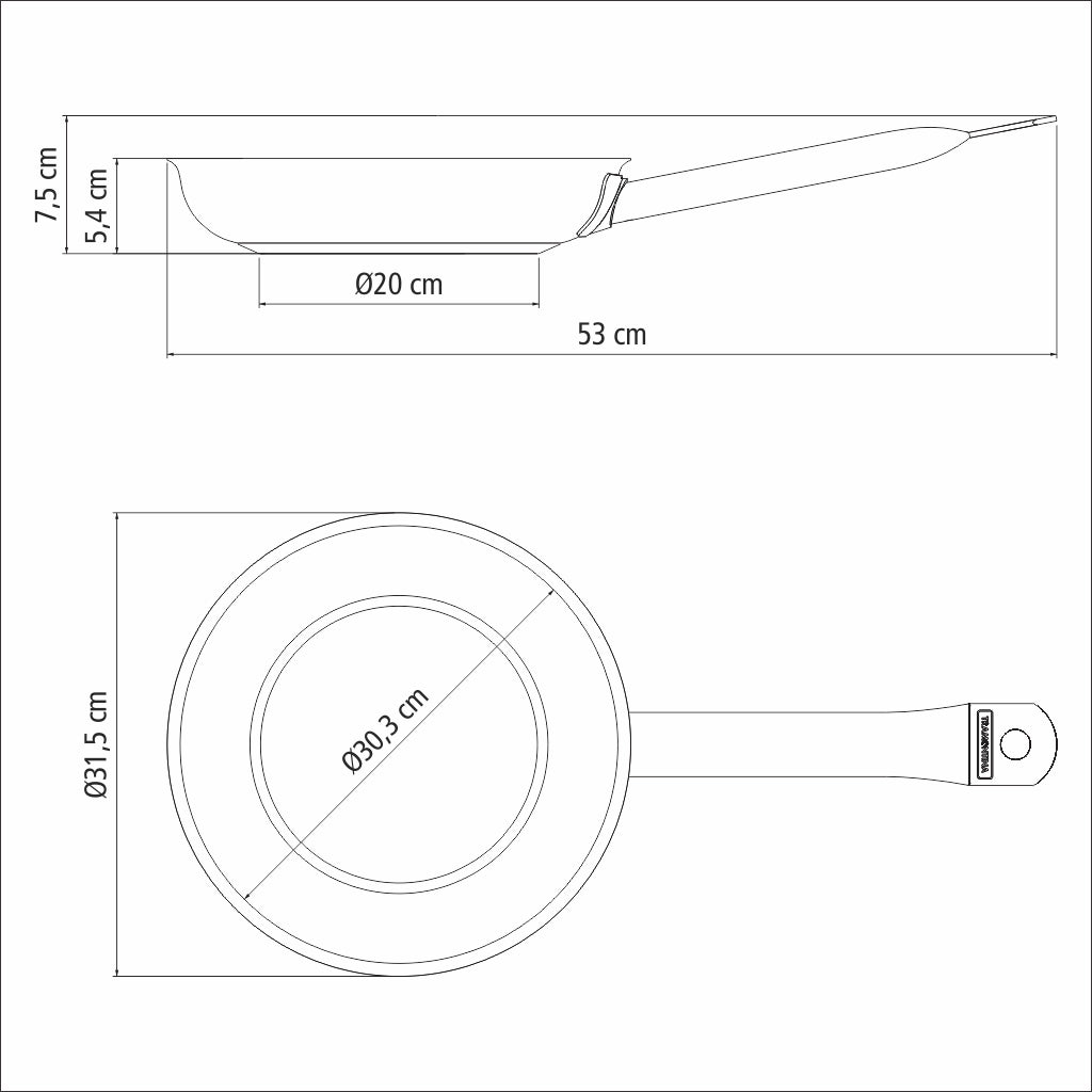 Professional Tri-Ply Base Non-Stick Frying Pan, 30cm, 2.9L