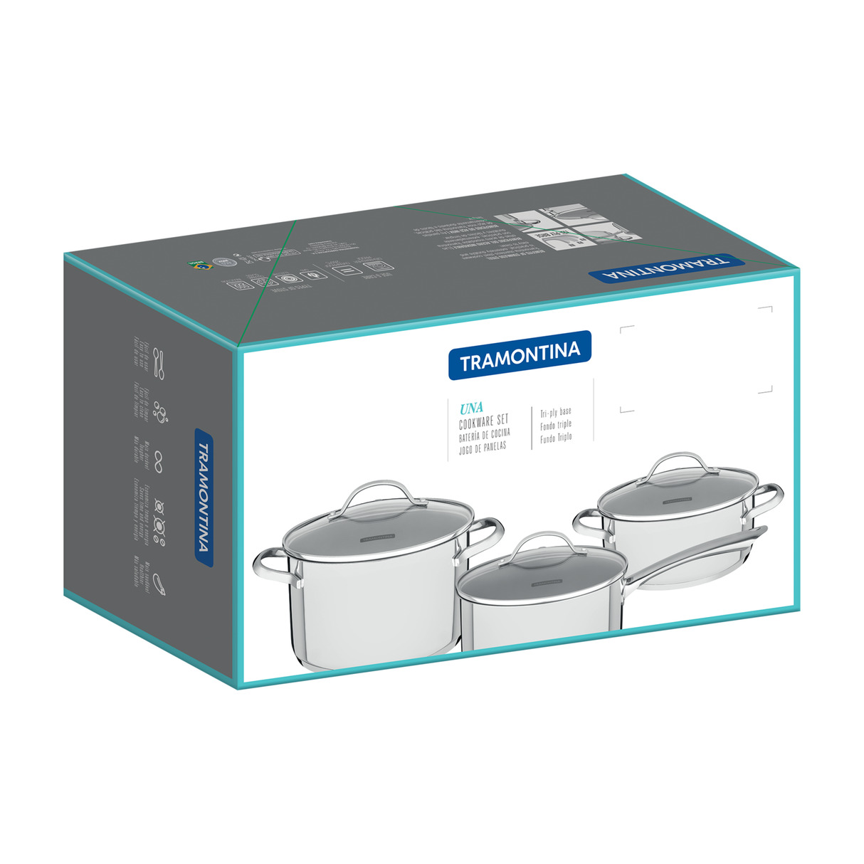 Una Stainless Steel 4-Piece Cookware Set