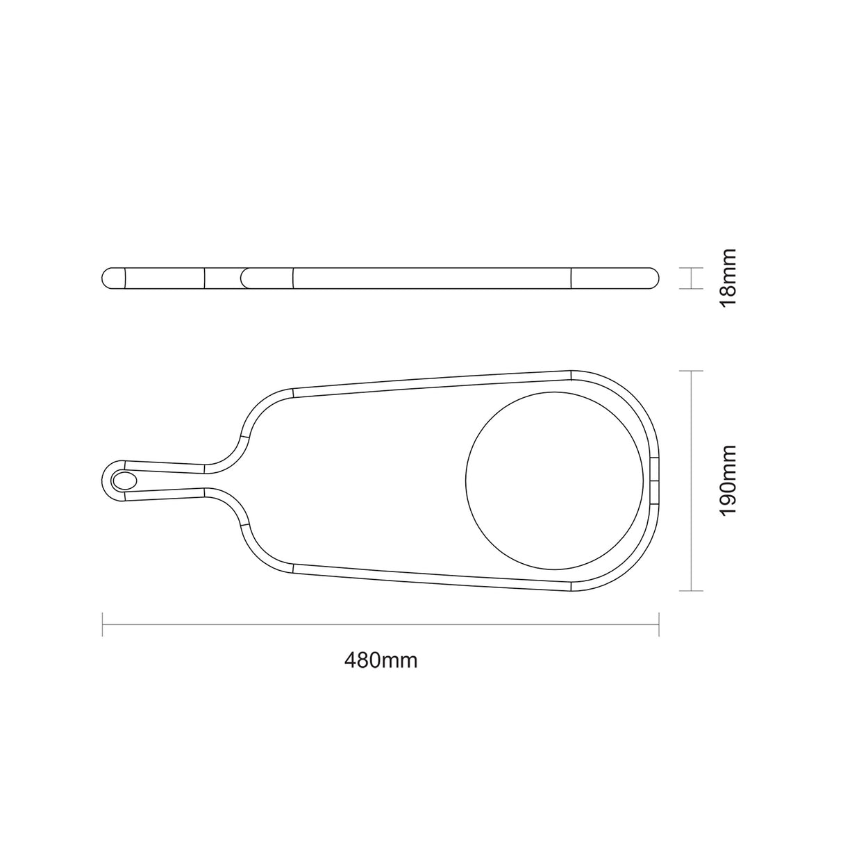 Provence Teak Wood Cheese Board with Handle and Stone
