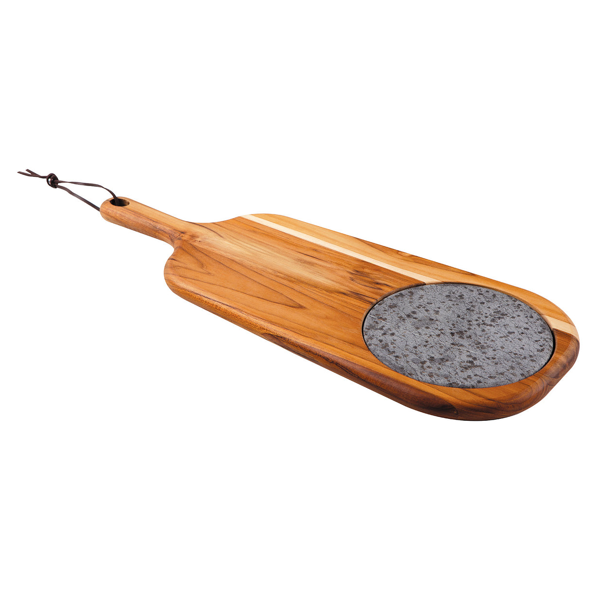 Provence Teak Wood Cheese Board with Handle and Stone