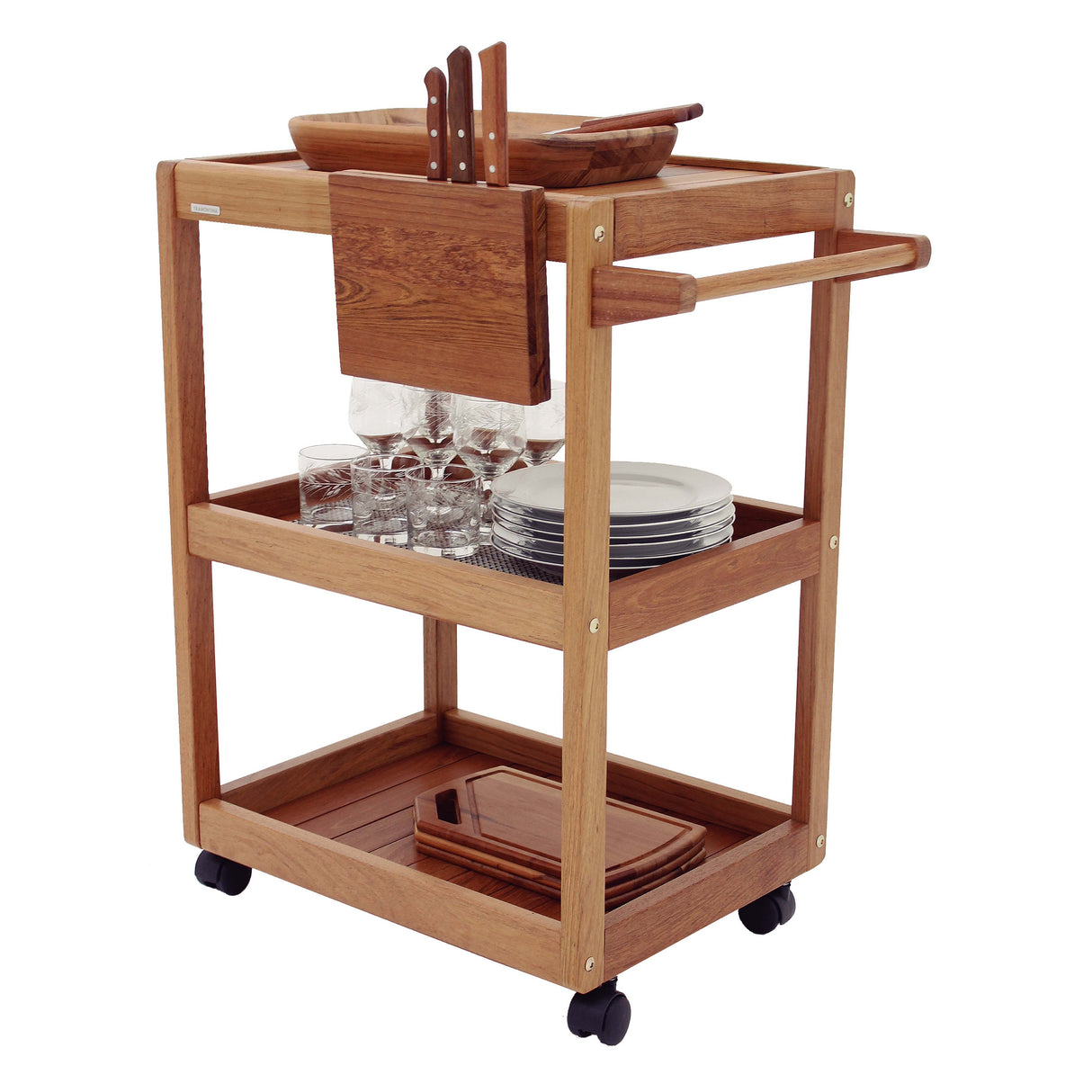 Churrasco Jatoba Wood Serving Trolley