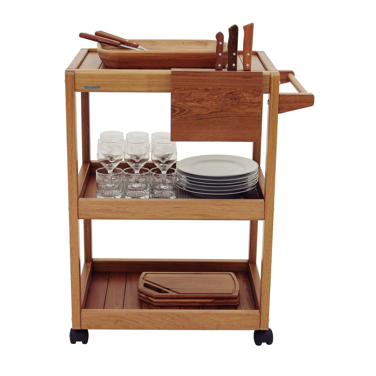 Churrasco Jatoba Wood Serving Trolley