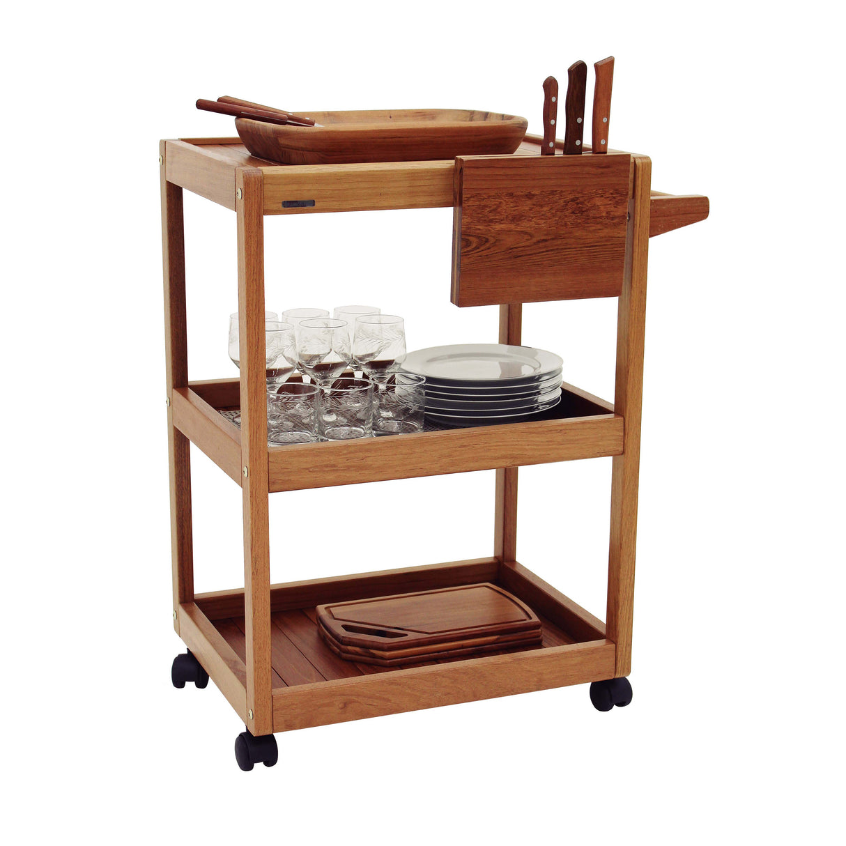 Churrasco Jatoba Wood Serving Trolley