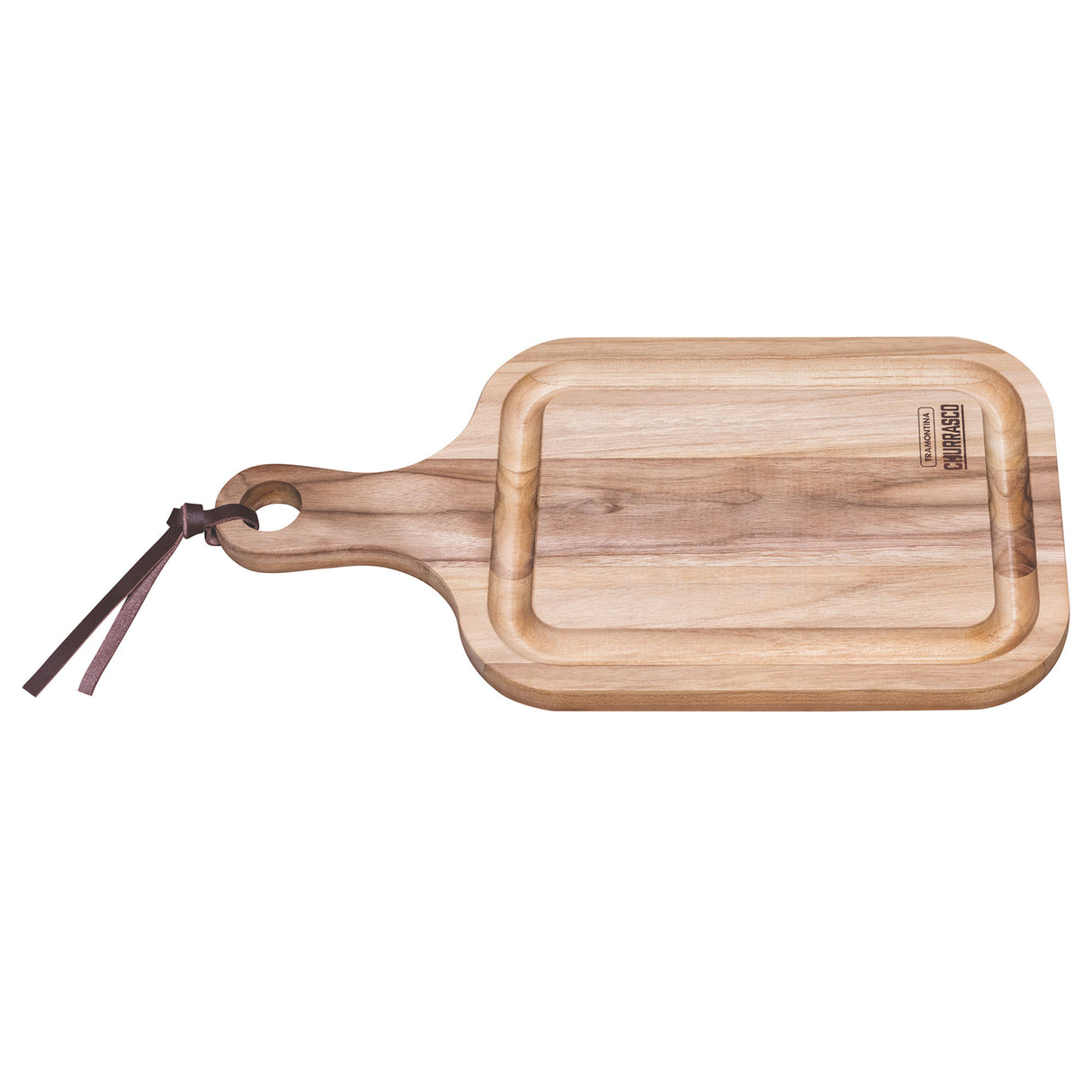 Teak Wood Chopping Board with Handle, 40x21cm