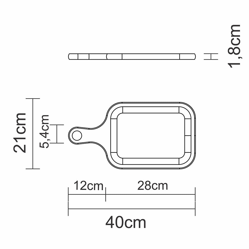 Teak Wood Chopping Board with Handle, 40x21cm