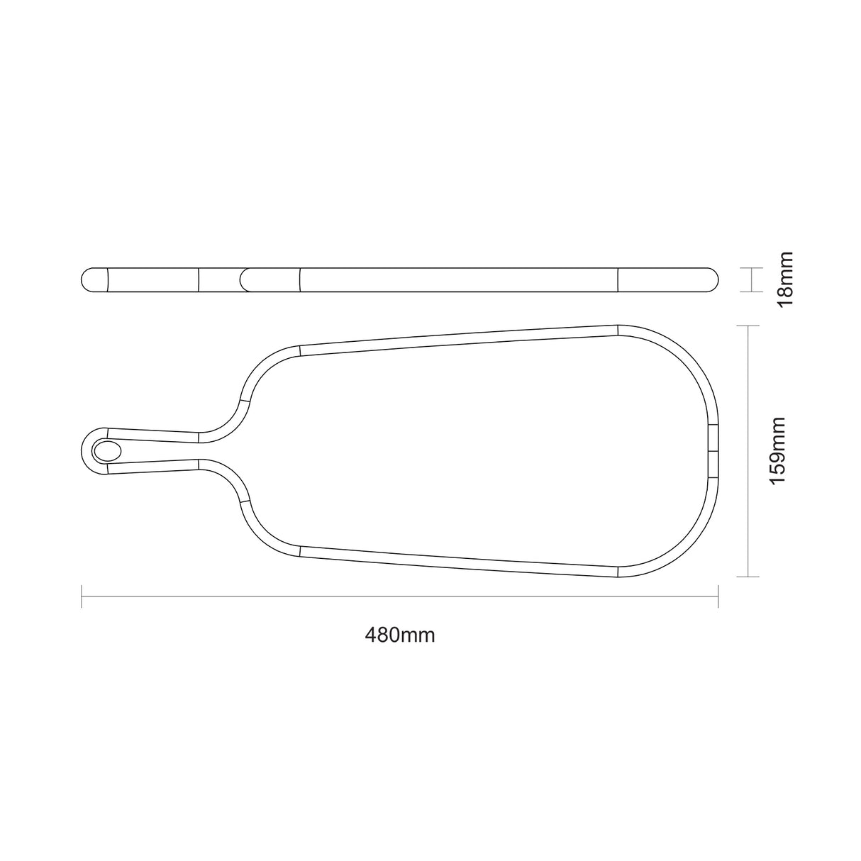 Provence Teak Wood Breadboard with Handle, 48x19cm - FSC Certified