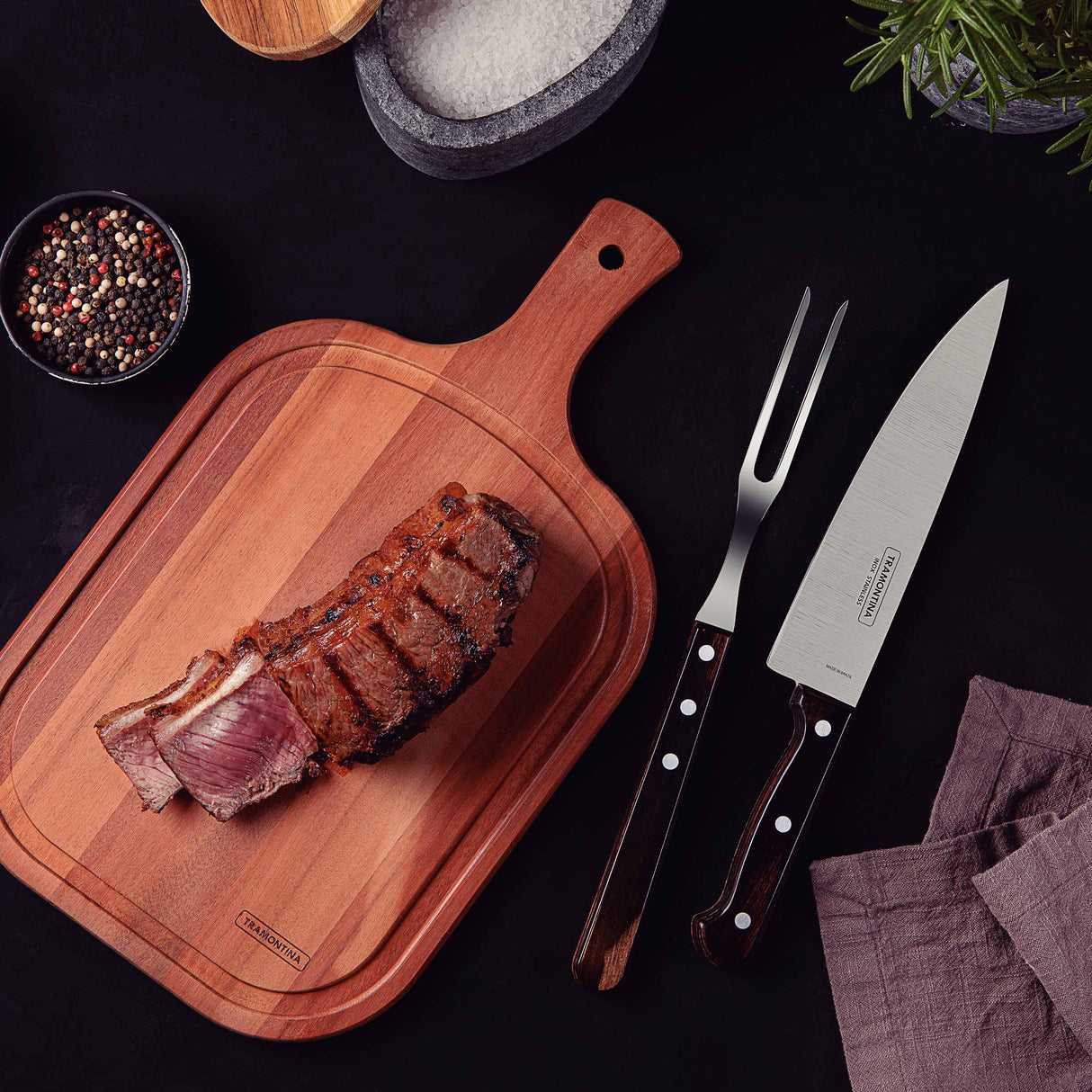 Churrasco Polywood 3-Piece BBQ Set, Brown