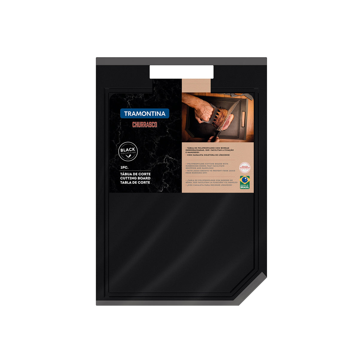 Churrasco Black Polypropylene Cutting Board