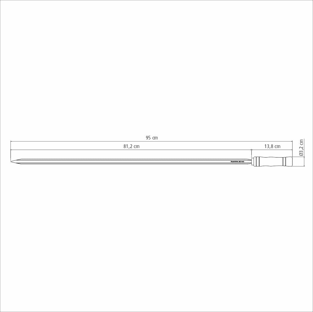 Churrasco 4-Piece Single Prong Skewer Bundle, 95cm