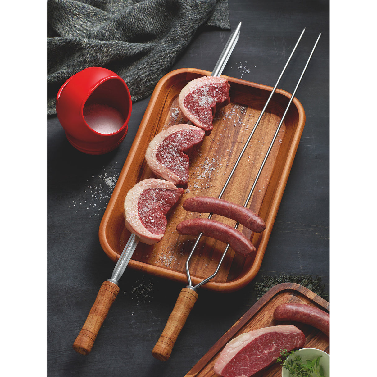 Churrasco 4-Piece Single Prong Skewer Bundle, 95cm