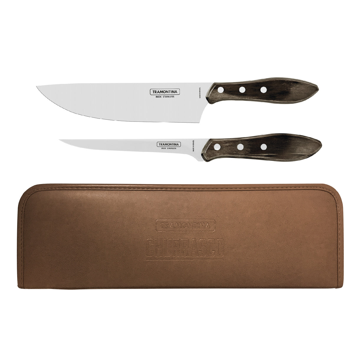Churrasco 3-Piece Leather Pouch Knife Set