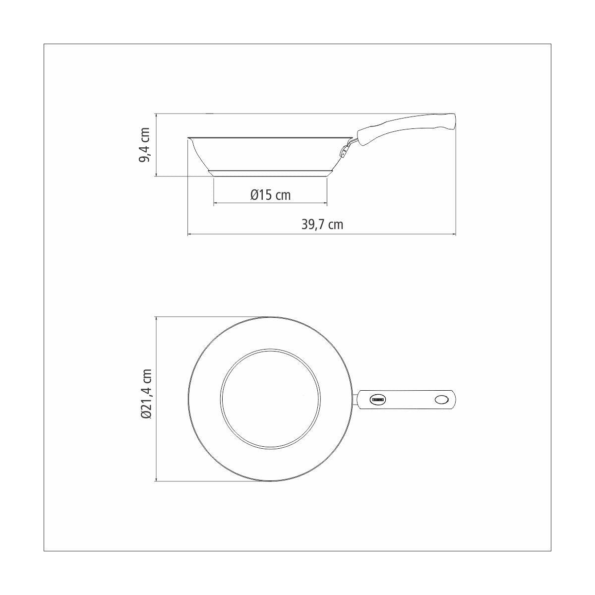 Solar Non-Stick Stainless Steel Shallow Frying Pan, 20cm, 1.3L