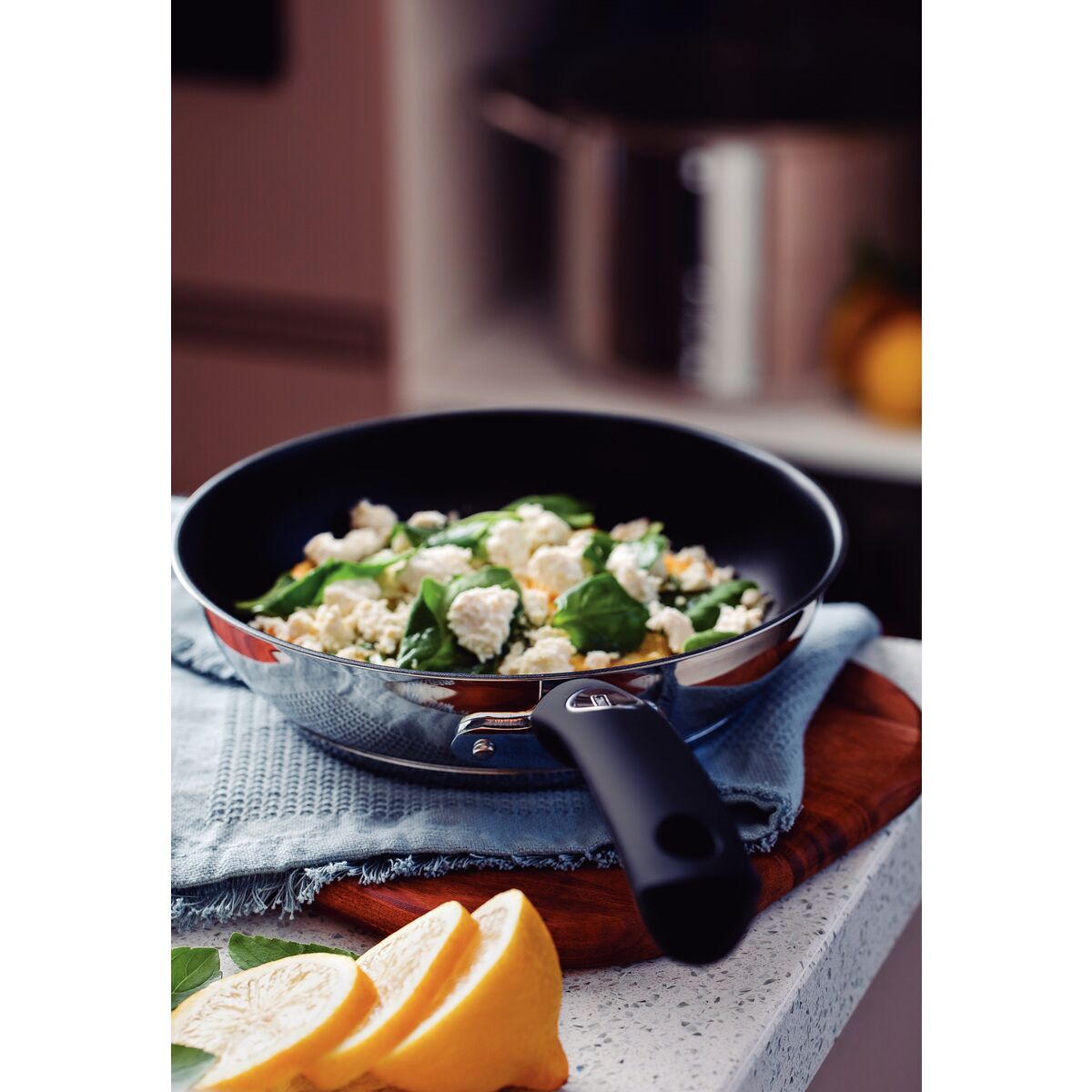 Solar Non-Stick Stainless Steel Shallow Frying Pan, 20cm, 1.3L