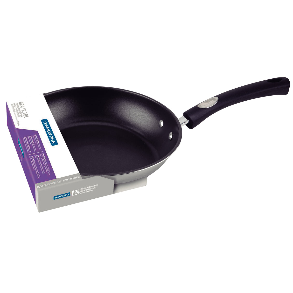 Solar Non-Stick Stainless Steel Shallow Frying Pan, 24cm, 2.1L
