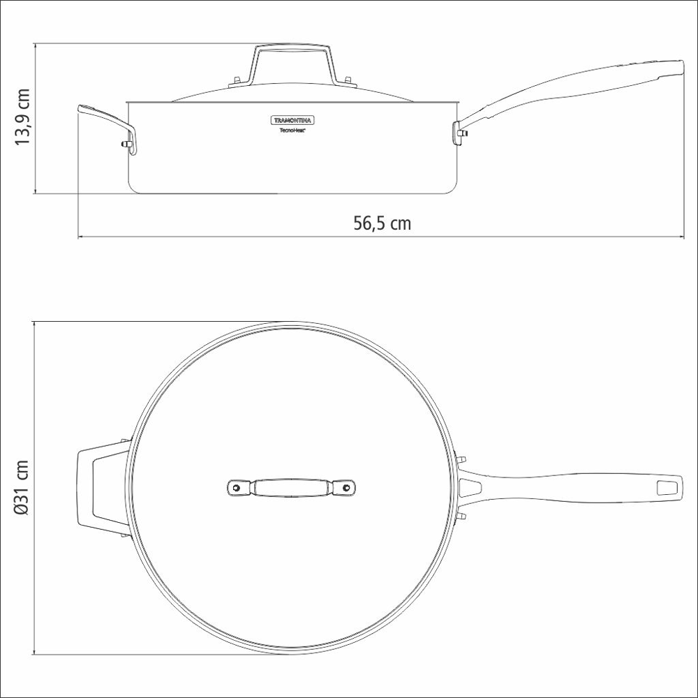 Grano Try-Ply Clad Stainless Steel Sauté Pan, 30cm, 5.6L