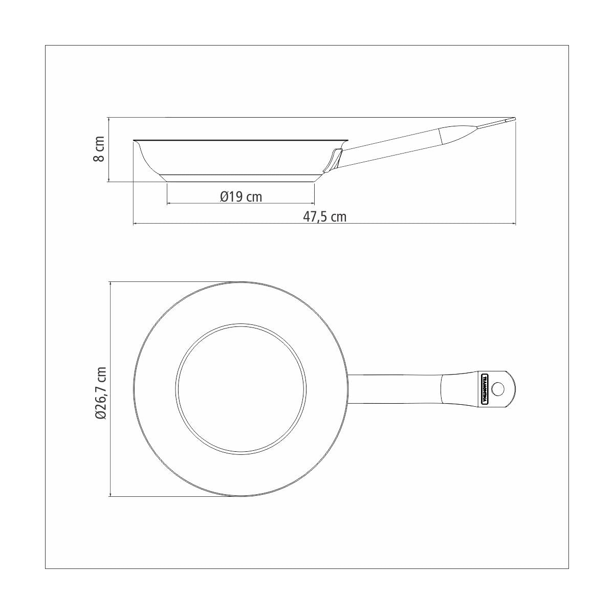 Professional Tri-Ply Base Stainless Steel Frying Pan, 26cm, 2L