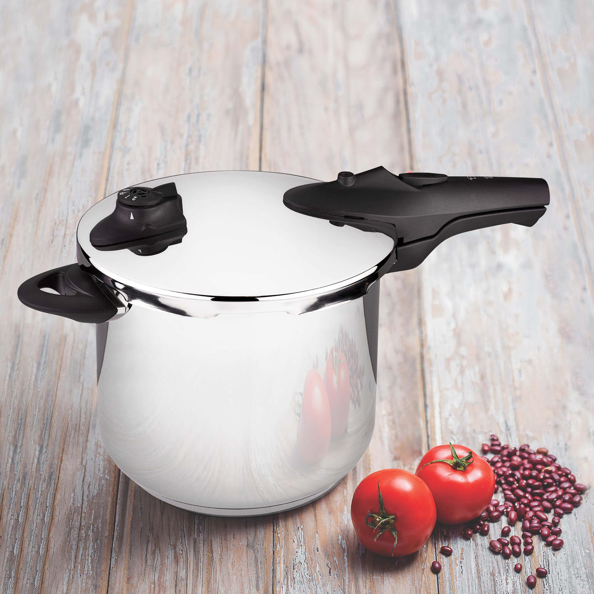 Pressure Cooker with Steamer Basket, 6L