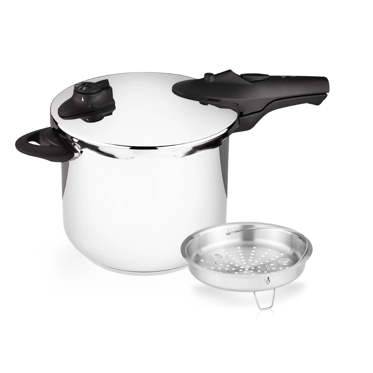 Pressure Cooker with Steamer Basket, 6L