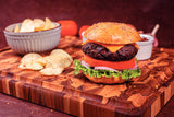 End Grain Barbecue Chopping Board, Teak Wood with Mineral Oil Finish, 46x35cm - FSC Certified
