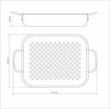 Churrasco Rectangular Anodized Aluminum Grill, 28cm
