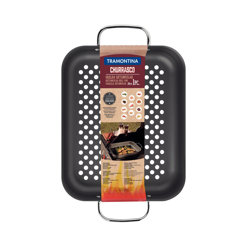Load image into Gallery viewer, Tramontina Churrasco Rectangular Anodized-Aluminum Grill, 28 cm
