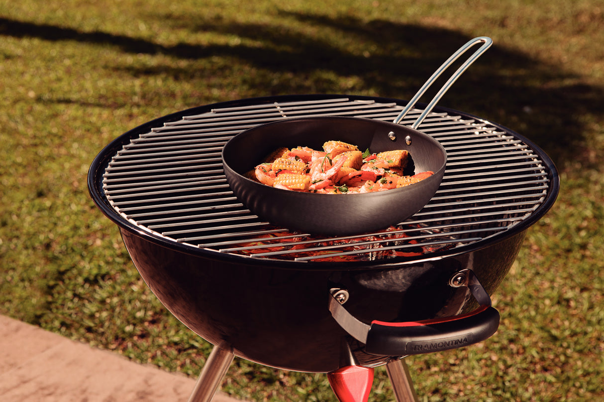 Churrasco Anodized Aluminum Wok With Stainless Steel Handle, 24cm, 2.2L