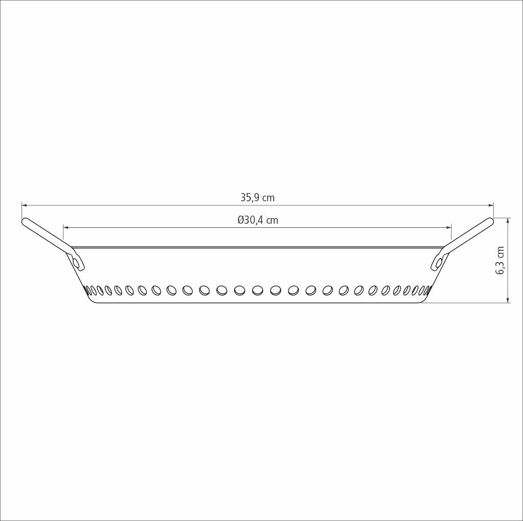 Churrasco Aluminum Grill with Graphite Anodized Finish, 30 cm