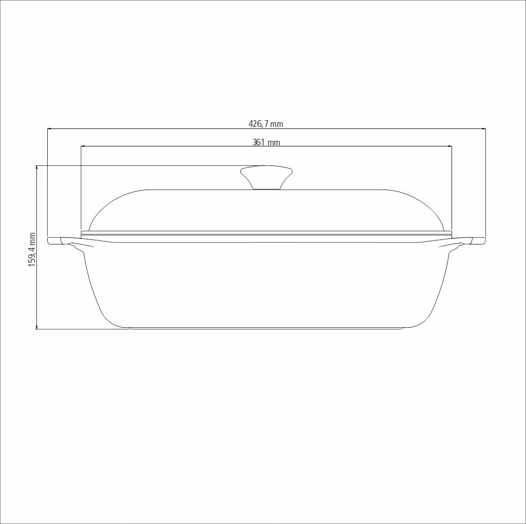Lyon Blue Square Pot, 28cm, 5.5L