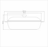 Lyon Blue Square Pot, 28cm, 5.5L