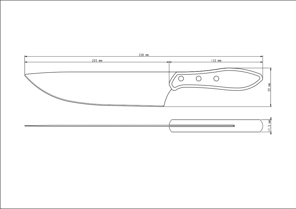 Churrasco Polywood Meat Knife, 8"