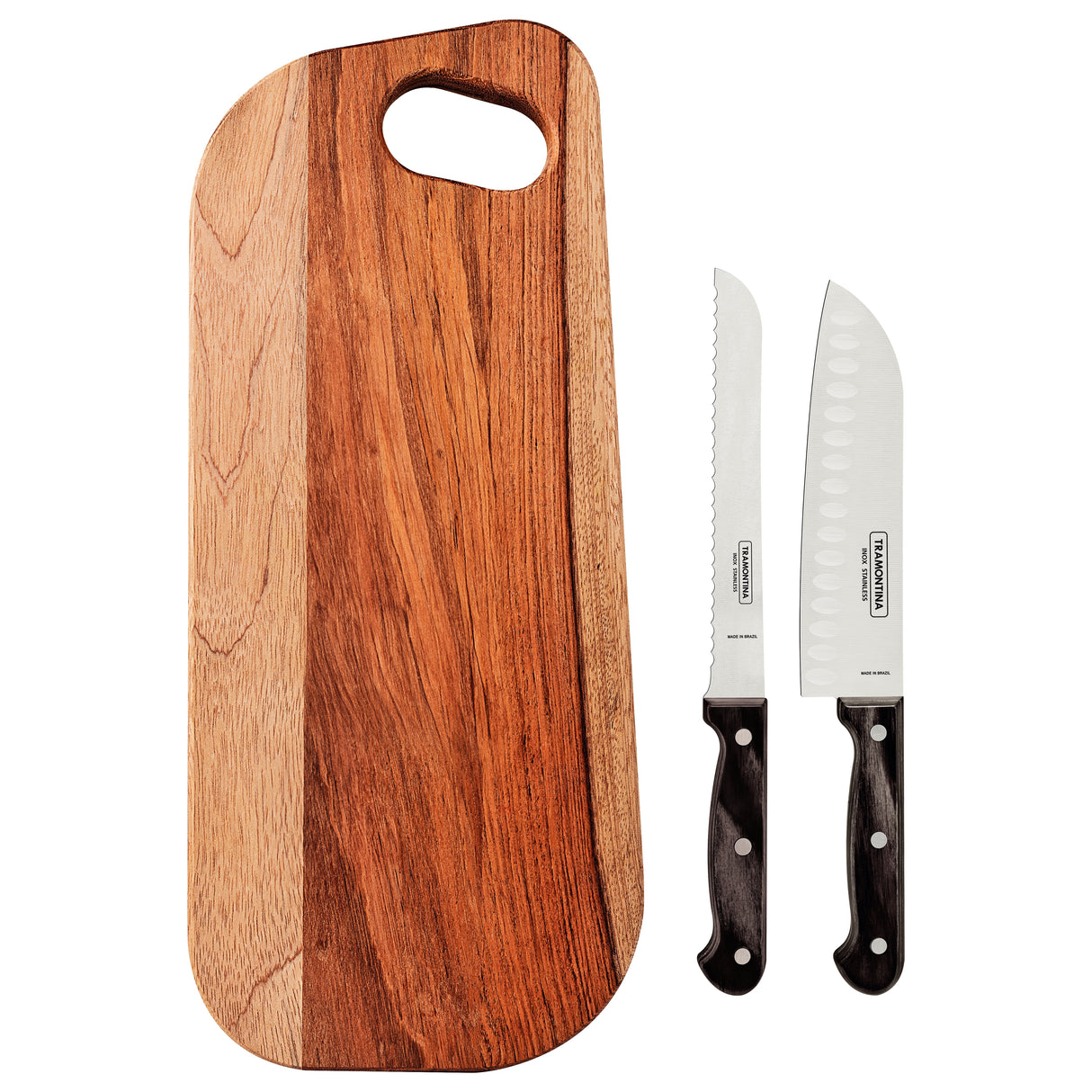 3-Piece Polywood Charcuterie Set - Brown - FSC Certified